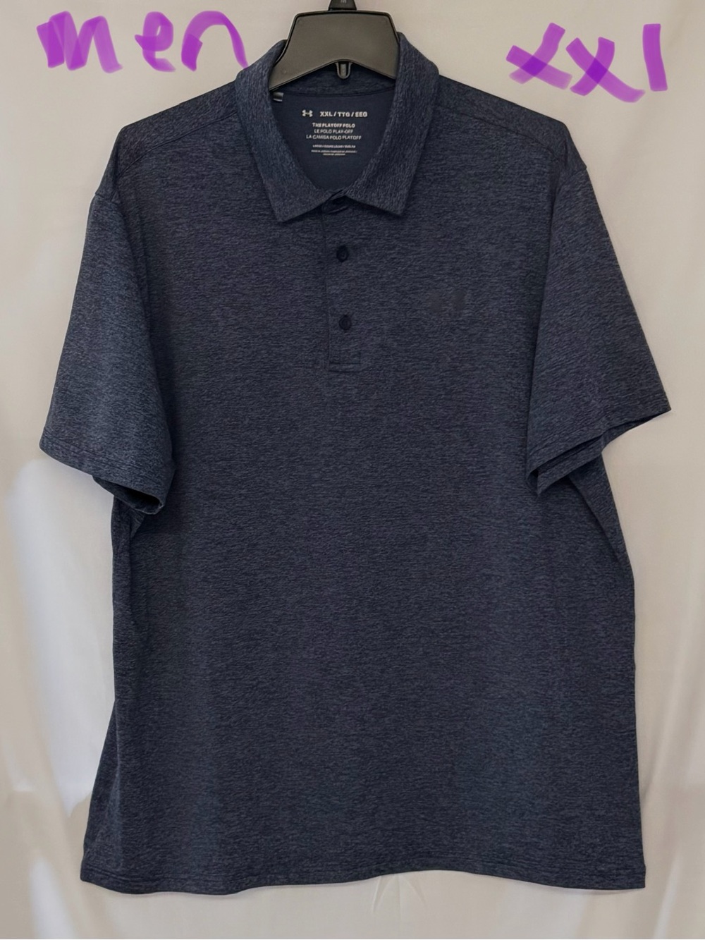 Under Armour Men's Dark Heather Navy Polo
